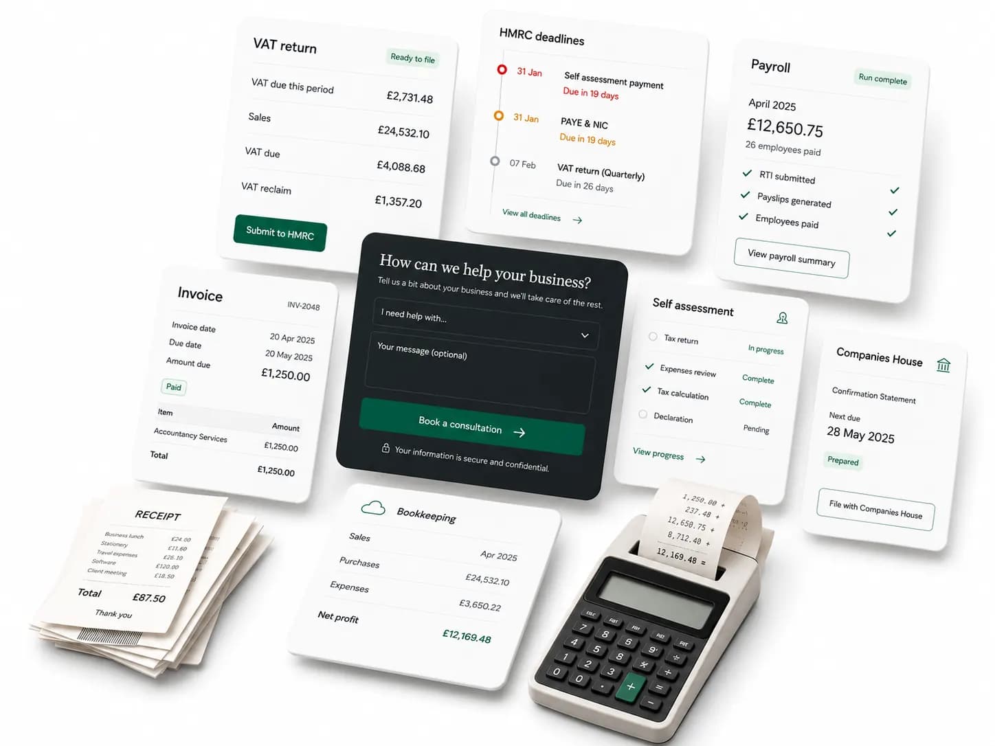 Accounting records, VAT, payroll and bookkeeping documents